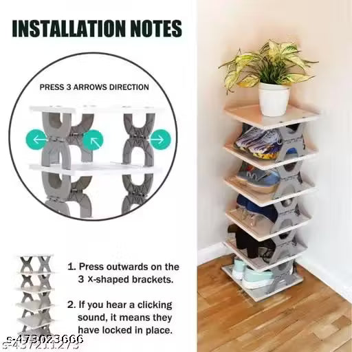 6 Layer shoes rack for home plastic